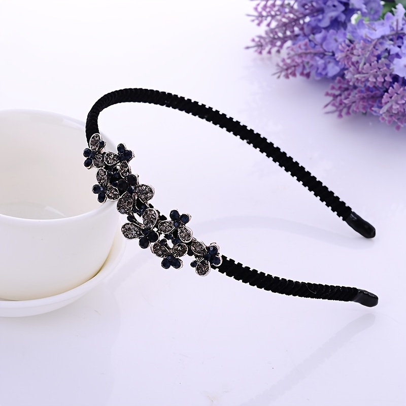 Boho Velvet Crystal Vintage Headband Rhinestone Bow Hair Accessories