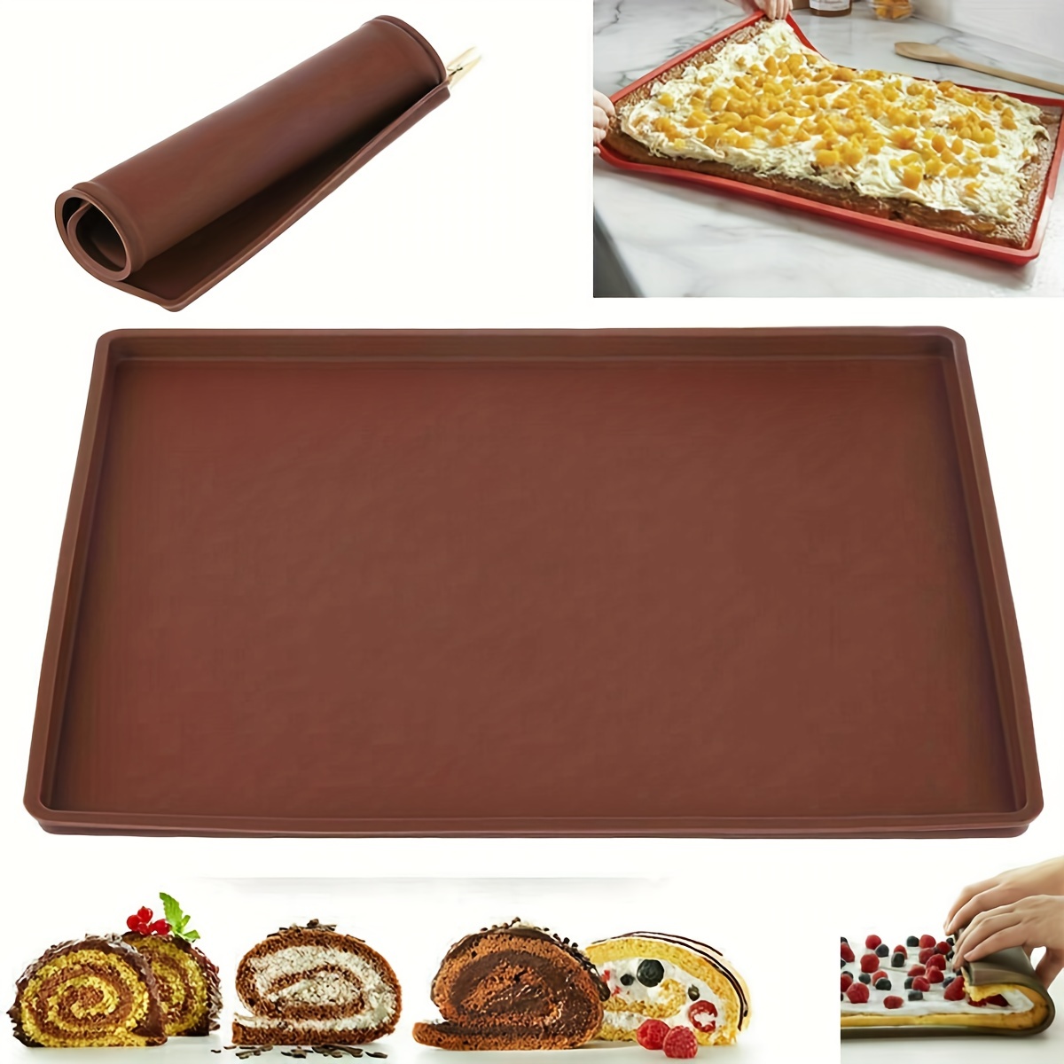 Square Silicone Baking Mats for 10 inch Cake Pan 9.65 inchSquare Food Grade Silicone Mat for Baking Sheet for Cake/Pastry/Toast/Pie Non-Stick Reusable