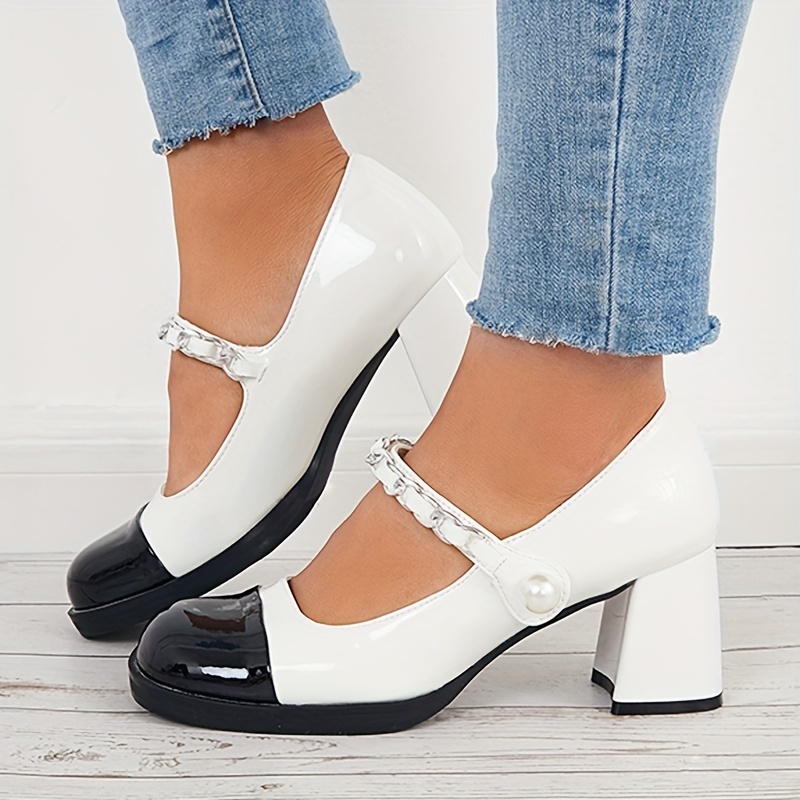 Square heel mary janes hot sale