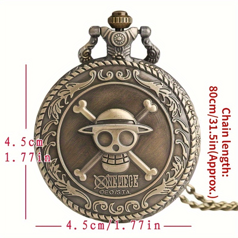 Luminous LED Pocket Watch Japan Cartoon Anime One Piece Pocket Watches  Necklace Chain Vintage FOB Steampunk Pendant Flash Clock