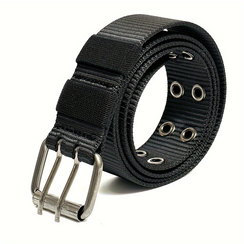 Men's And Women's Belt With Multi-hole Double-pin , Nylon Casual Versatile Work Pants Belt For Youth