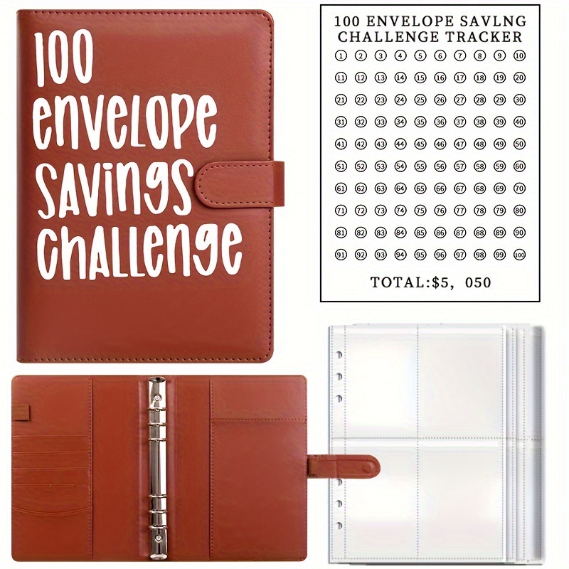 1pc,100 Buste Sfida Binder, Modi Semplici E Divertenti Risparmiare $5050  Money Challenge Binder, Cash Notebook Budget Binder 25 Pagine Interne  (pagine Interne Senza Numeri) + 1 Pagina Numerata, Alta Qualità E  Conveniente