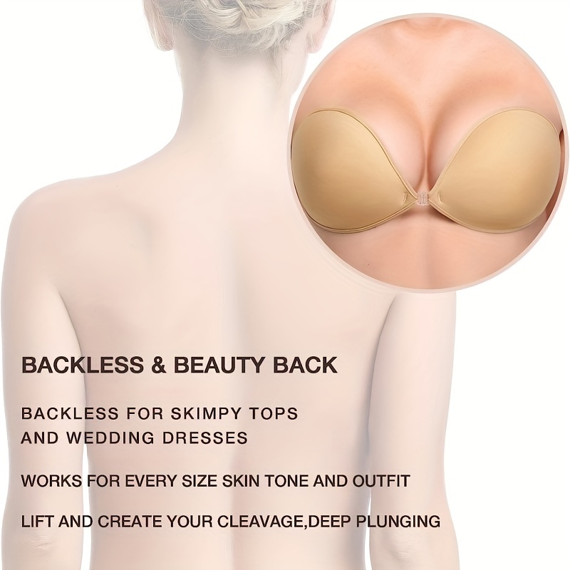 Invisible Stick Lift Bra Strapless Seamless Front Buckle - Temu Canada