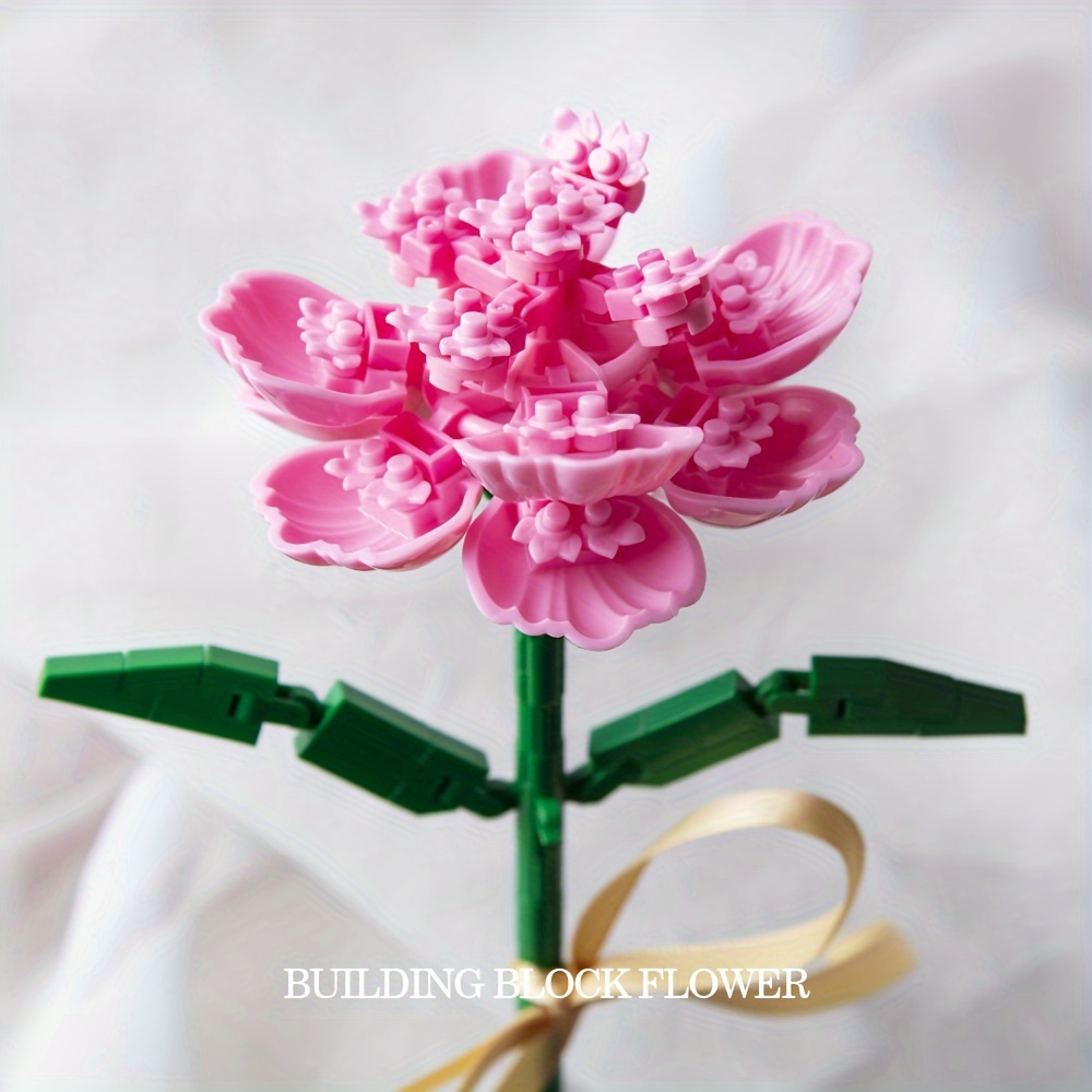 

1pc Flowers Bouquet Building Blocks - Perfect For Home Decor, Valentine's Day, Christmas/halloween/thanksgiving/new Year, Birthday Gifts!