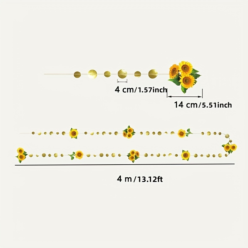 1pc, Ghirlanda Di Girasoli 13.12ft Banner Per Decorazioni Per Feste Di  Compleanno Autunno Girasole Tema Streamer Sfondo Tu Sei Il Mio Sole  Matrimonio