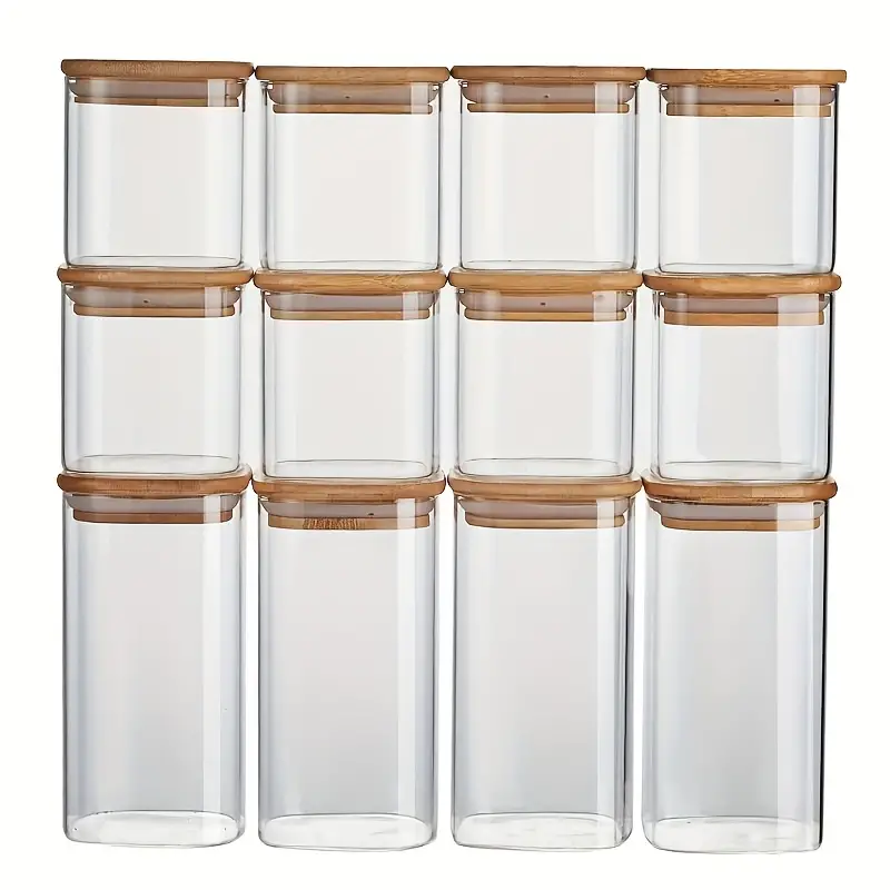 High Borosilicate Glass Square Sealed Jars Glass Jars - Temu
