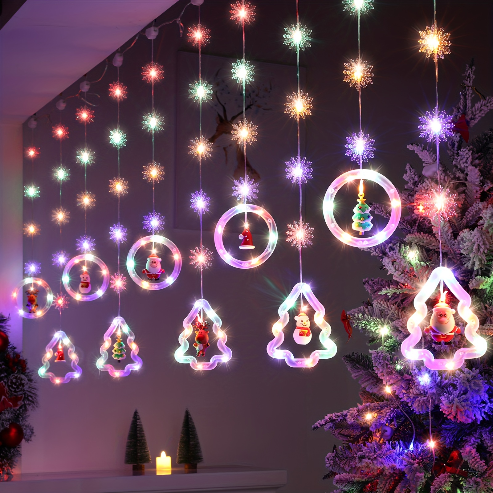Lumières de Noël 3 m, lumière de décoration de Noël USB, rideau