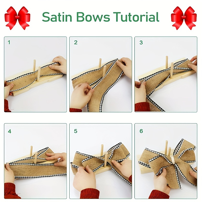 Wooden Ribbon Bow Maker DIY Bowknots Tutorial Birthday Wedding Valentine  Christmas Holiday Gifts Wrapping Wreath Brim Decorative Bowknots Making  Tool 