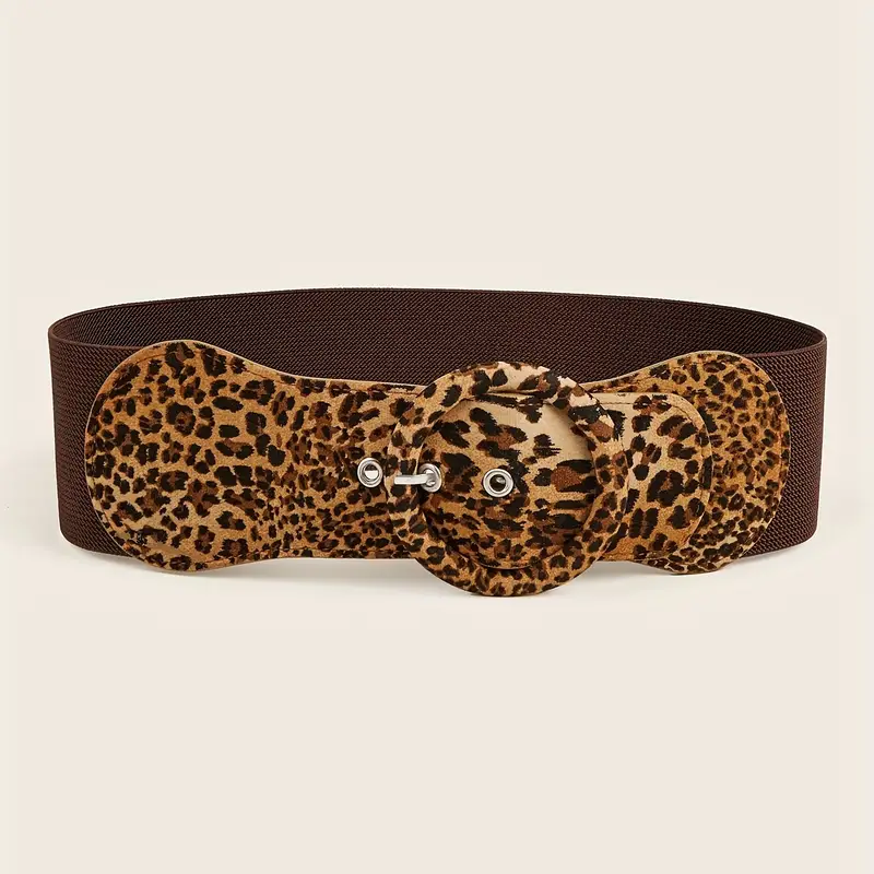 Leopard Print Wide Cinch Belt Vintage Bowknot Lace Waistband - Temu