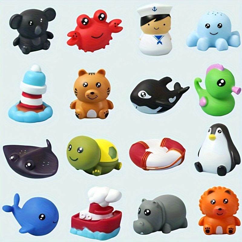 Etereauty 13pcs Baby Kids Bath Time Fun Sea Animals Bathtub Toys Floating  Bath Toys (Random Style)