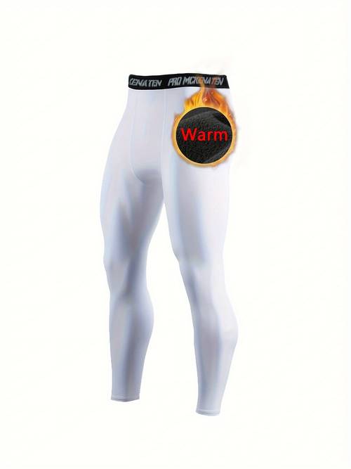 Men's Thermal Pants, Tight Compression Fleeced Base Layer, Men Basketball Athletic Workout Running Tights Men's Sports Leggings For Gym