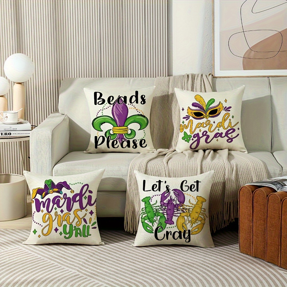 Mardi Gras Throw Pillow Covers For Home Decorations - Temu