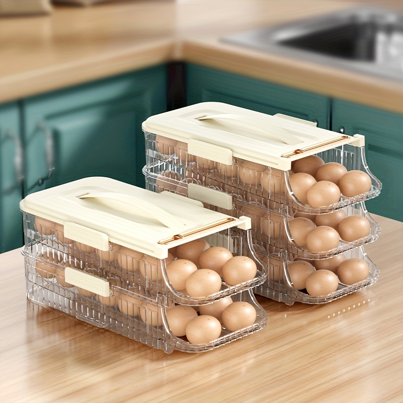 Fridge Box Holder Kitchen Clear Organiser Cupboard Food Storage Container  W/ Lid