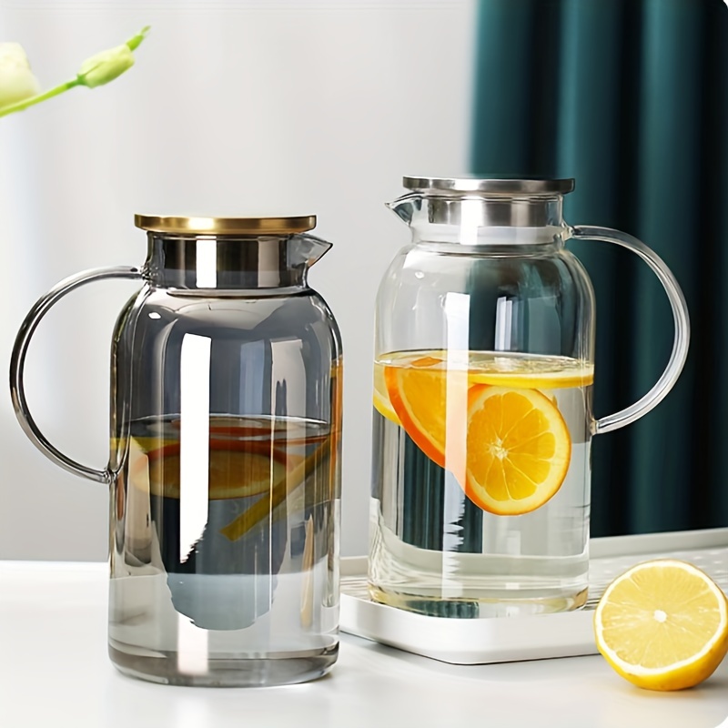 Plastic Carafe With Lids, Clear Juice Plastic Carafe Pitcher White Flip Tab  Lid, Premium Plastic Pitcher For Iced Tea Powdered Juice, Cold Brew Mimosa  Bar Home Water Tea Durable Acrylic Jug, Perfect