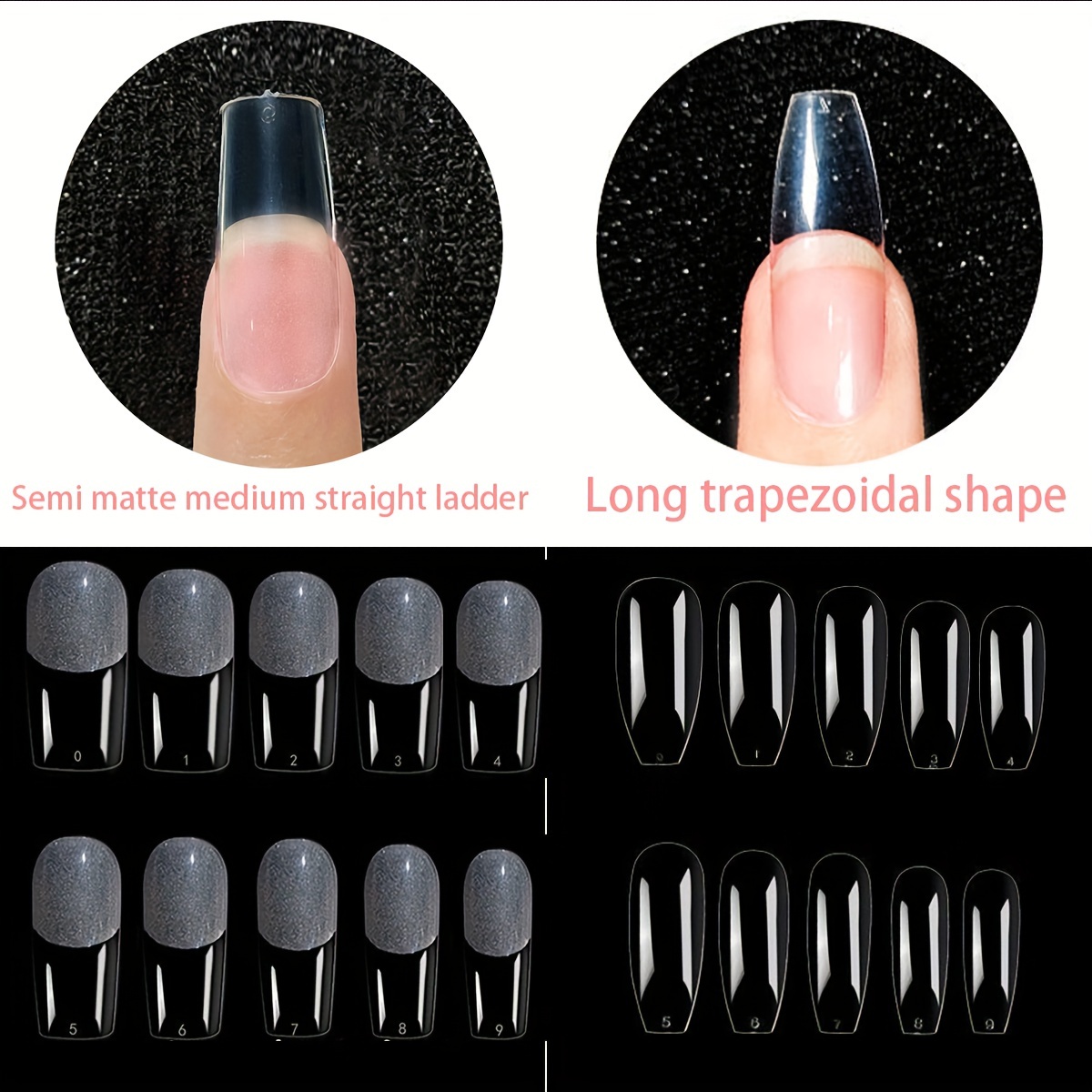 Nail Art Press on False Nails Fake Nails Coffin Gel Nails Extension System  Full Cover Short Nail Soft Gel Tips Accessories Tool