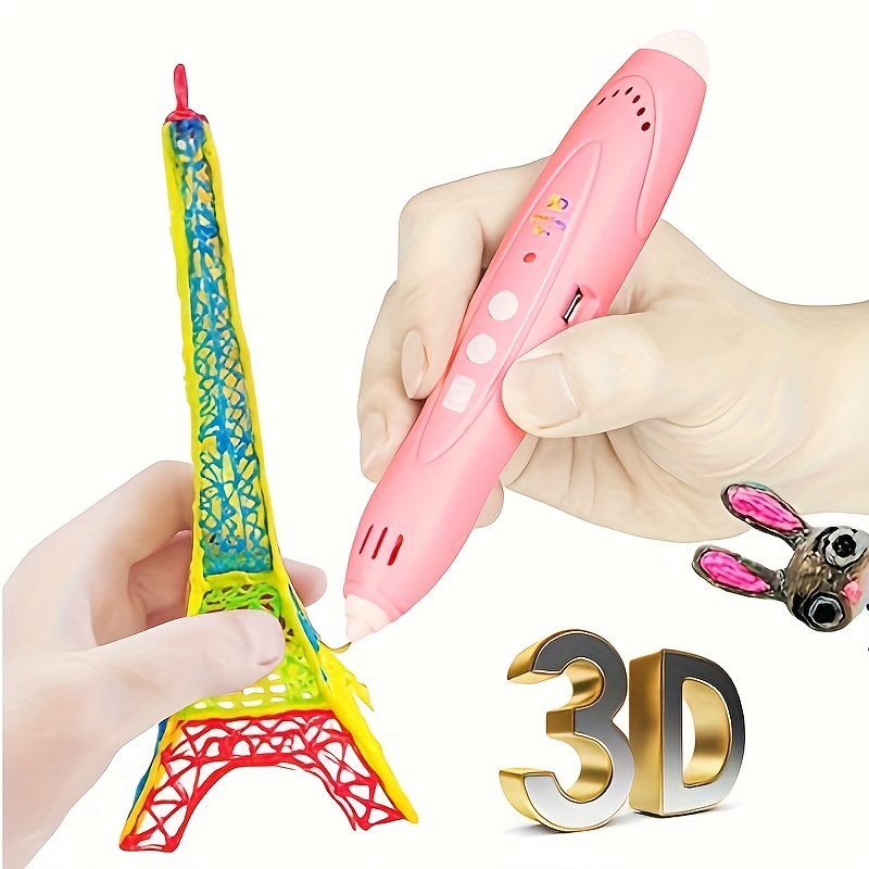 Upgrade 3D Pen for Kids,with 12 Colors PLA Refills,3 Speed Adjustable,  Intelligent Drawing Pen, Interesting Gifts for All Age Intelligent 3D  Printing Pen with LED Display,Pink : : Home