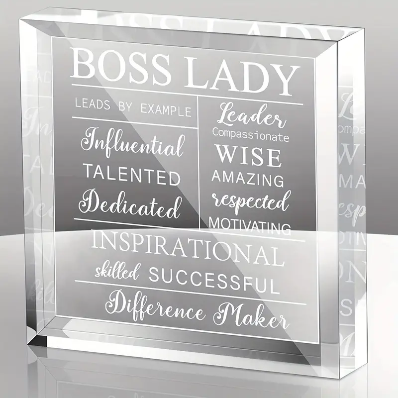 Gifts For Women Acrylic Desk Lady Office Decor Inspirational Quotes  Appreciation Keepsake And Paperweight For Birthday Christmas Gift(white,  Classic Style) - Temu