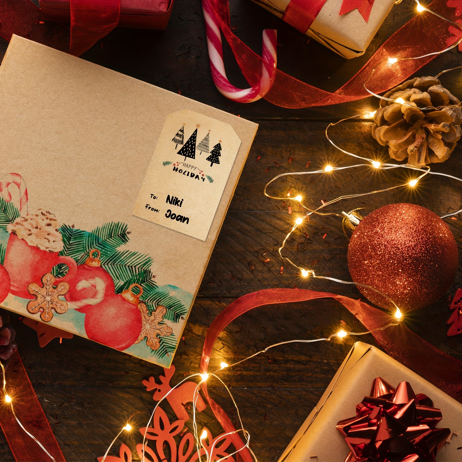 Brown Kraft Christmas Gift Tags for Holiday Gift Wrapping