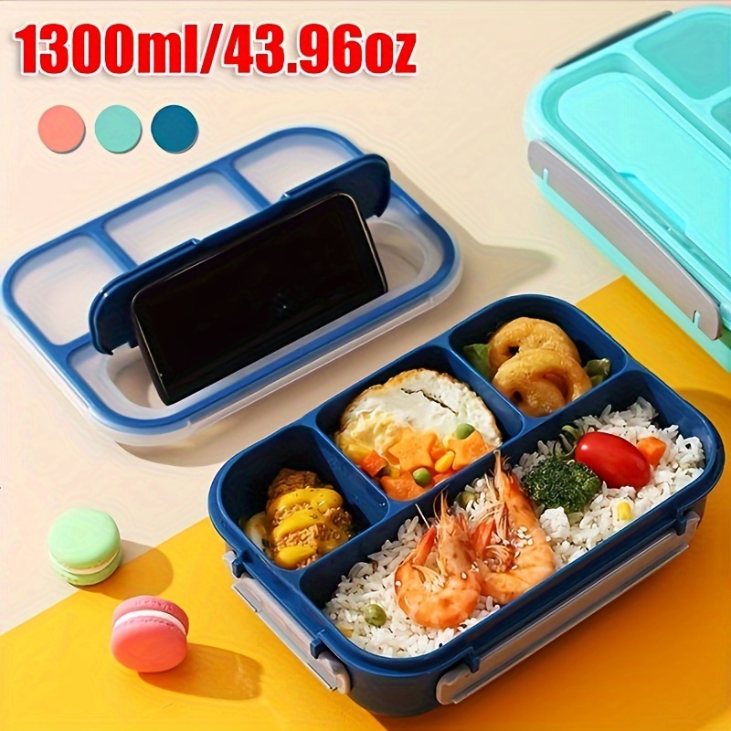 Four Cell Plastic Lunch Box, Thickened Sealing Student Office Lunch Box,  Microwave Safe,square Divided Microwave Oven Bento Box, Leakproof Food  Container, For Students,boys,girls And Adults At School,canteen, Home  Kitchen Supplies - Temu