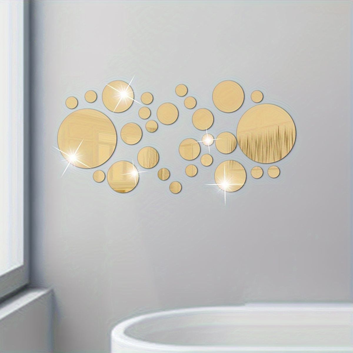 Easy To Apply Round Mirror Wall Stickers Detachable Acrylic - Temu