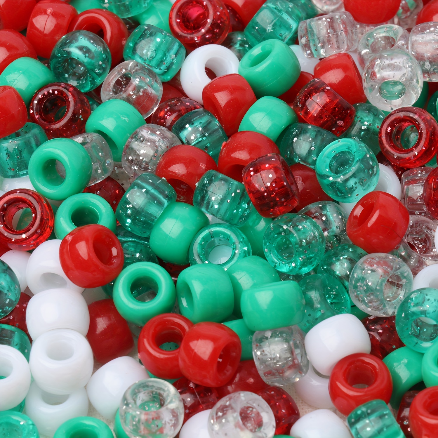 

[customer ] /200/500pcs Christmas Themed Acrylic Pony Beads Red & Green Loose Beads Suitable For Jewelry Making, Diy Bracelets, Necklaces, Holiday Decorations, Gifts For