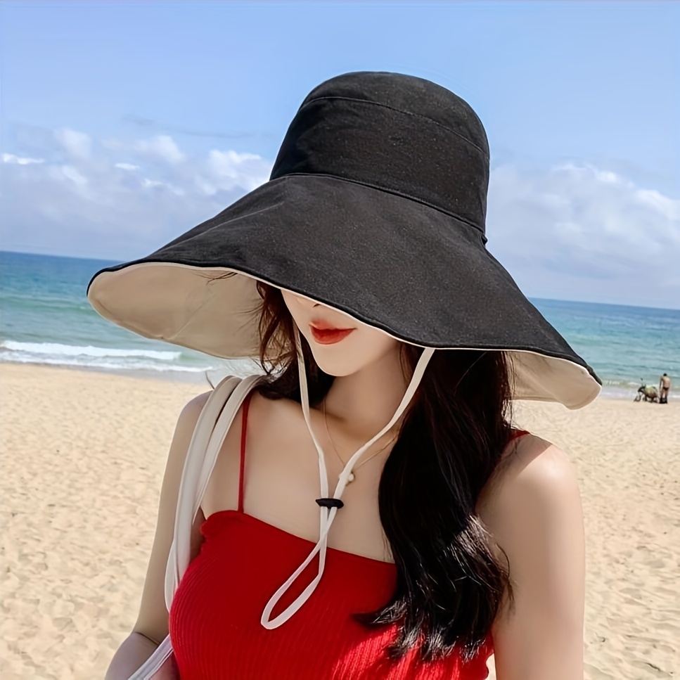 Women's Foldable Sun Hat With Uv Protection For Beach - Temu