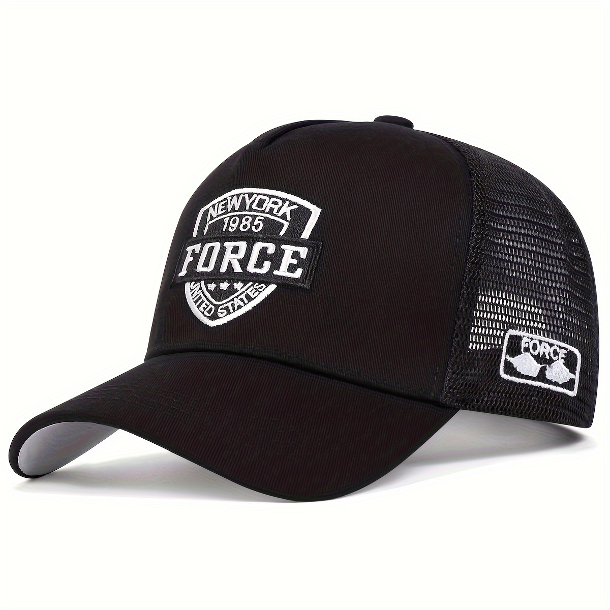 

New York Force 1985 Baseball Cap Mesh Breathable Unisex Trucker Hat Lightweight Adjustable Sun Hats For Women & Men