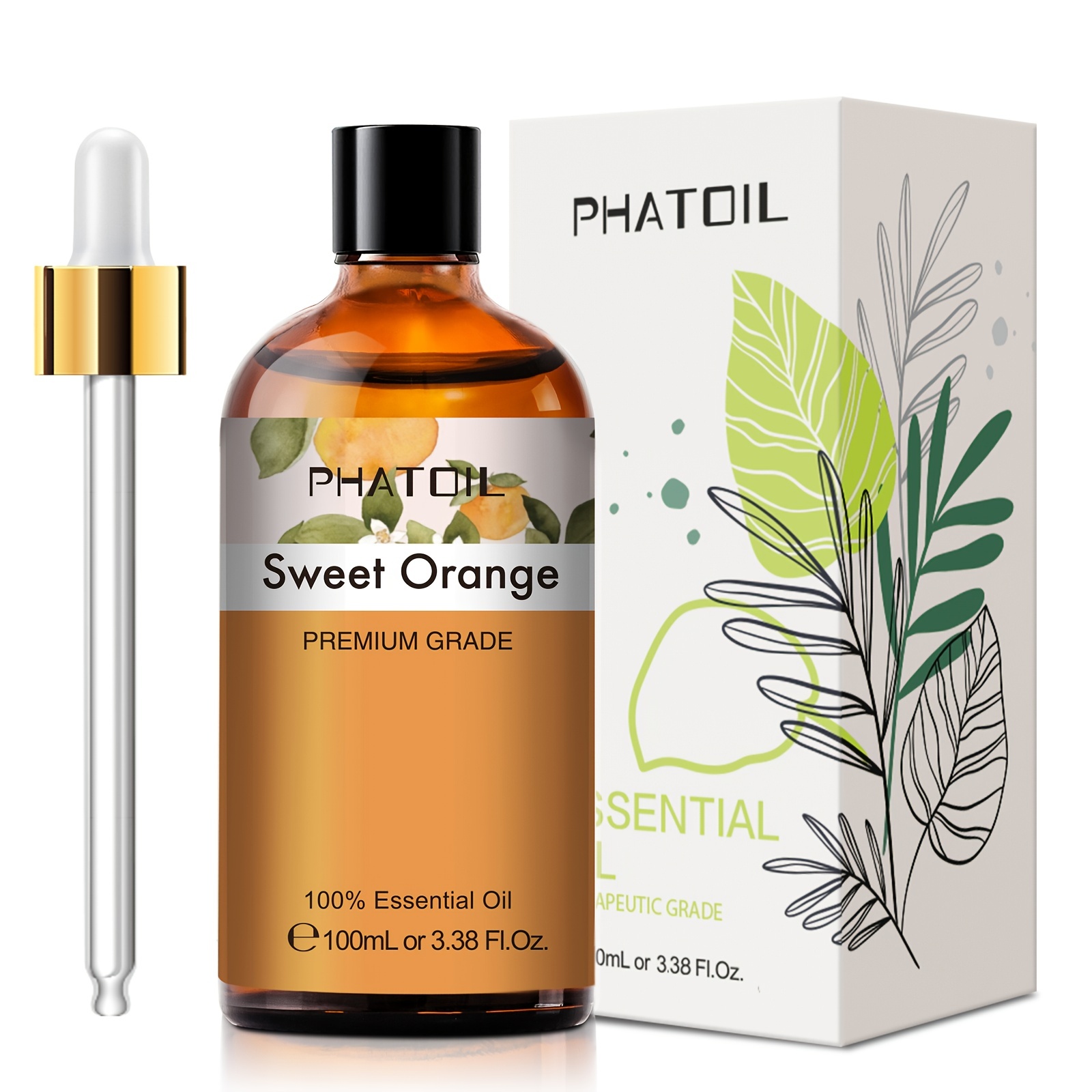 1 Bottle Of Sweet Orange Essential Oil 100ml For Aromatherapy Diffusers Humidifiers Skin Care Massage