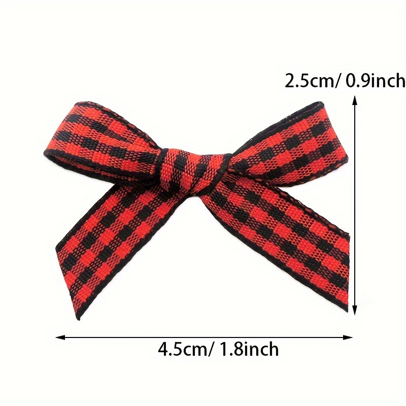 Christmas Mini Burlap Bow, Buffalo Plaid Bow White And Black