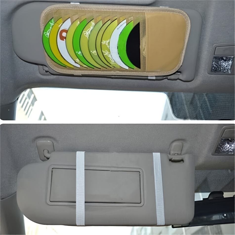 Sun Visor CD Organiser Storage Wallet Sleeve Holder PU Leather Car