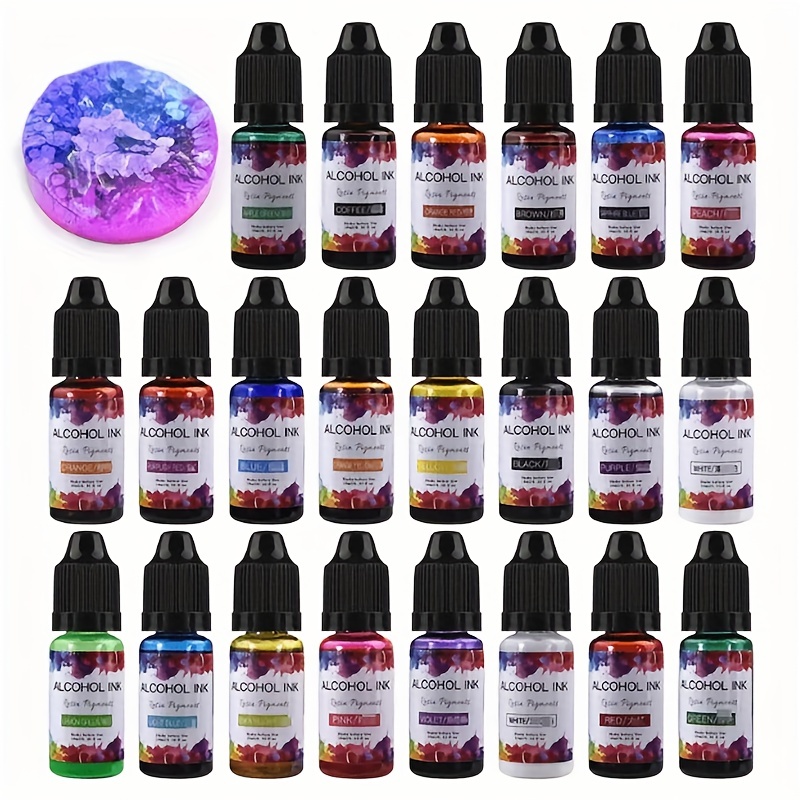 26 Colors DIY Alcohol Ink Set Resin Diffusion Pigment Alcohol Ink Liquid  Colorant Dye Making Epoxy