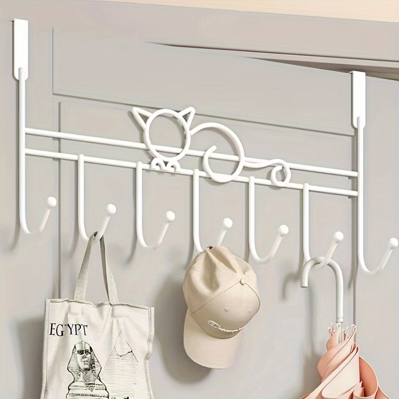 Adjustable Non perforated Door Rear Coat Hanger With 6 Hooks - Temu