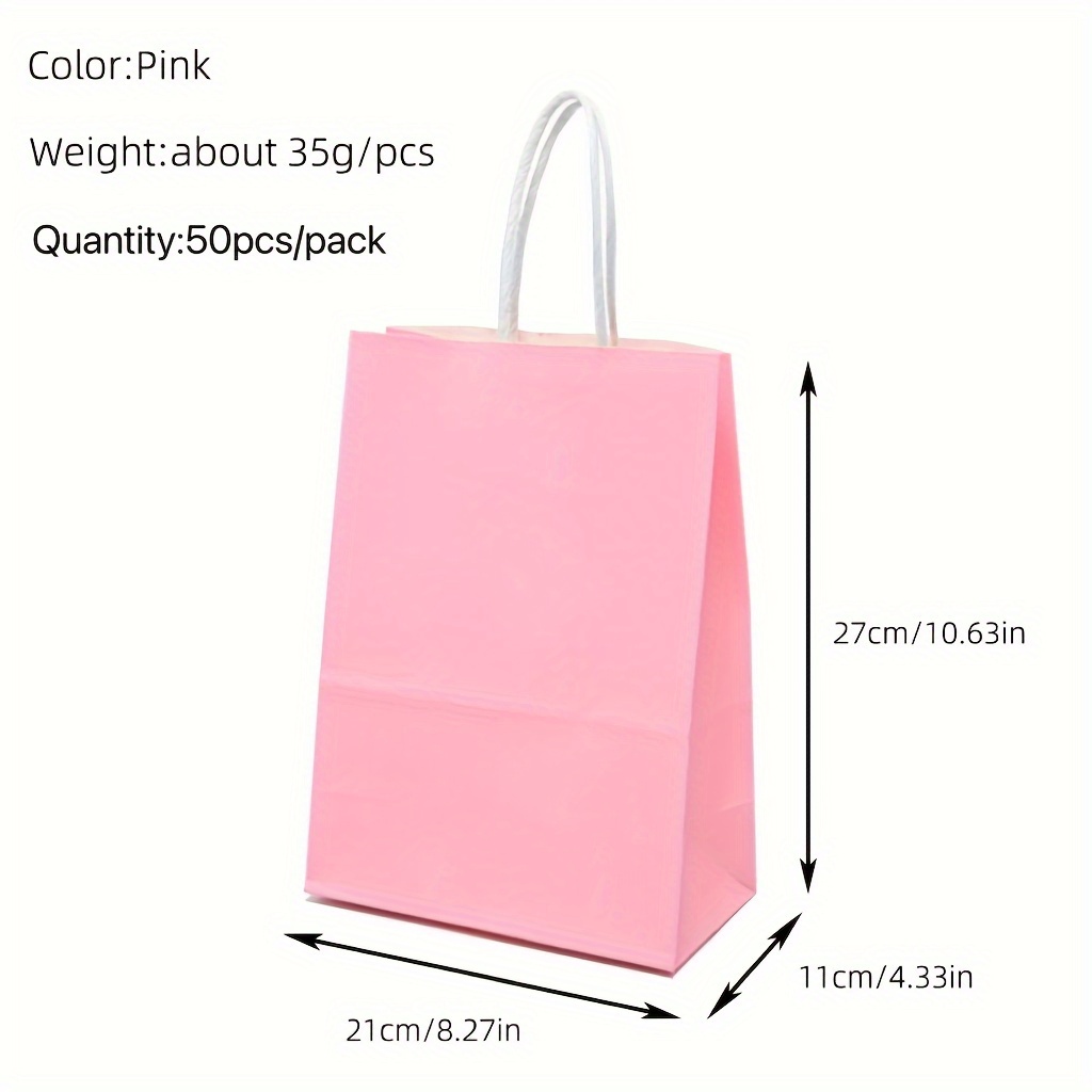 Medium Paper Bag Bag Handle Purified Color Takeaway - Temu