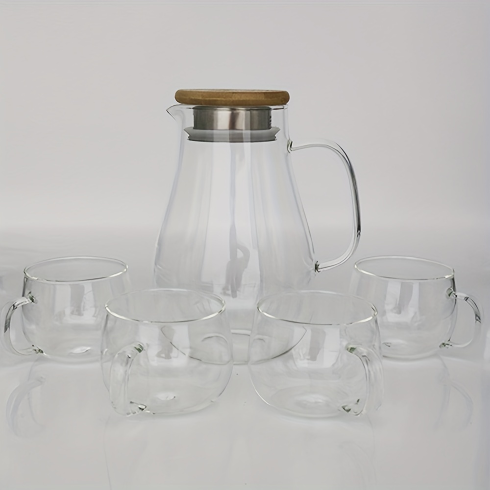 Jarra de cristal, jarra de vidrio de 61 onzas con tapa, jarra de agua de  vidrio