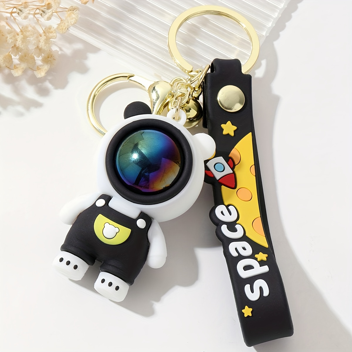 Astronaut Silicon Keychain With Bagcharm And Strap (Select From Drop D –  ThePeppyStore