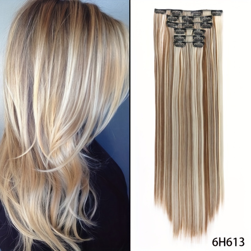 

6pcs Long Straight Hair Extensions - Easy To Clip In - Perfect For Daily Use!