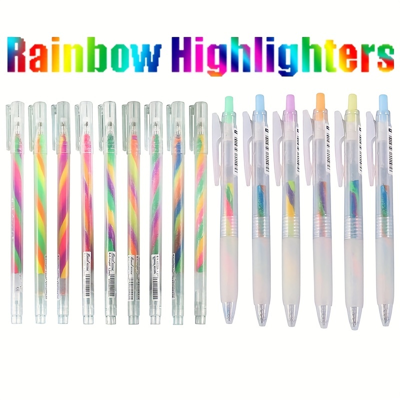 Rainbow Gradient Gel Pens Glitter Colors - Temu