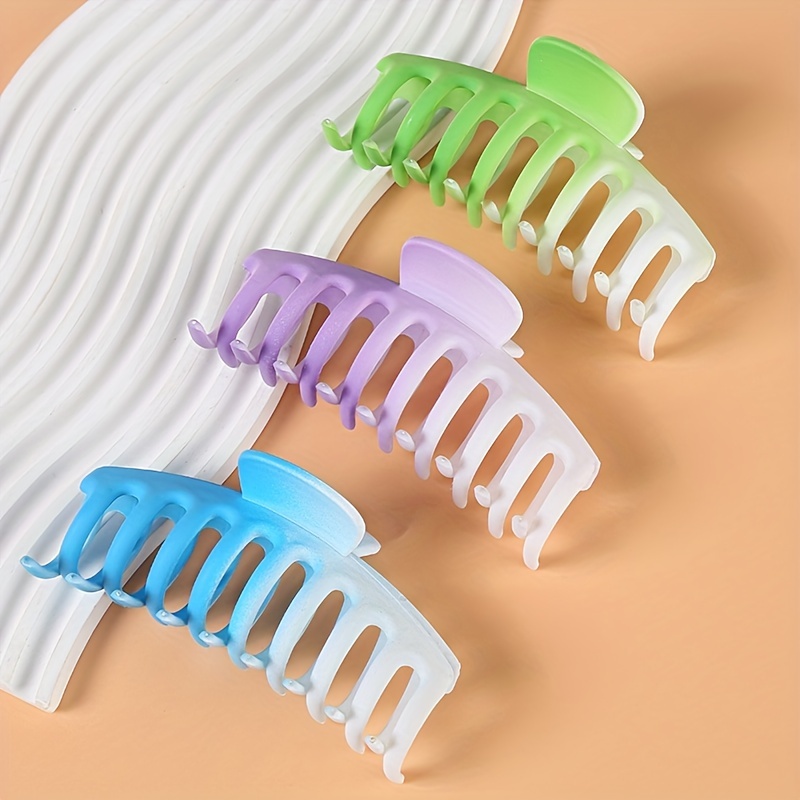 3pcs Gradient Candy Hair Claw Ponytail Holder
