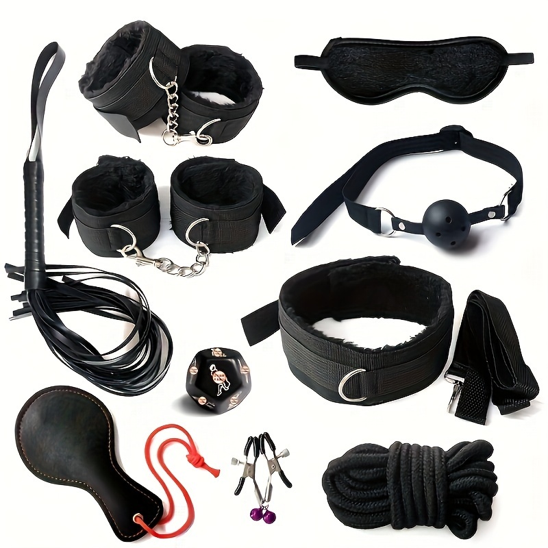 Juego Bondage Bdsm Cuero Esposas Sexuales Esposas Collar - Temu Mexico