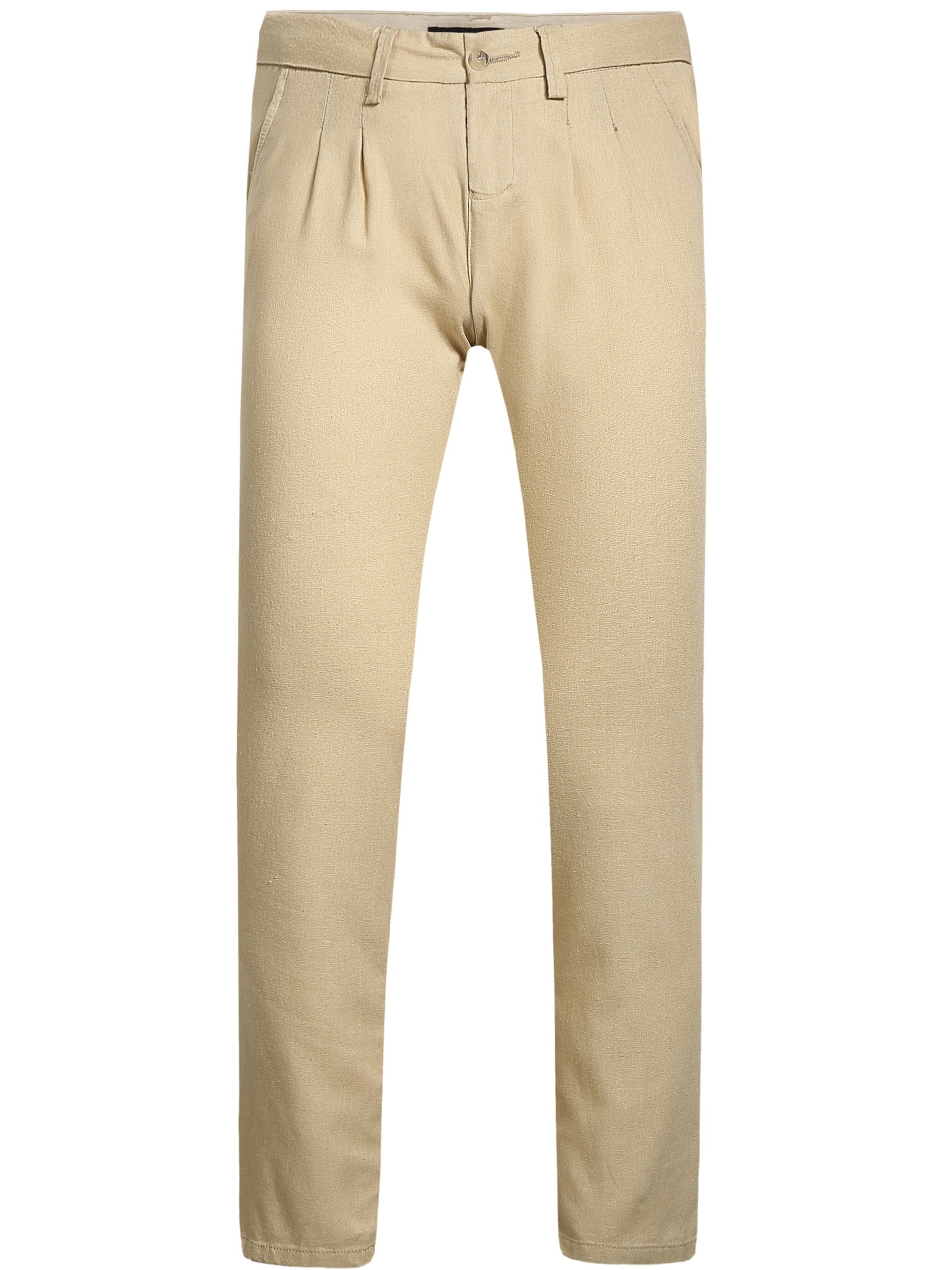 Men's Solid Linen Pants Lightweight Trousers Relaxing Pants With Pockets