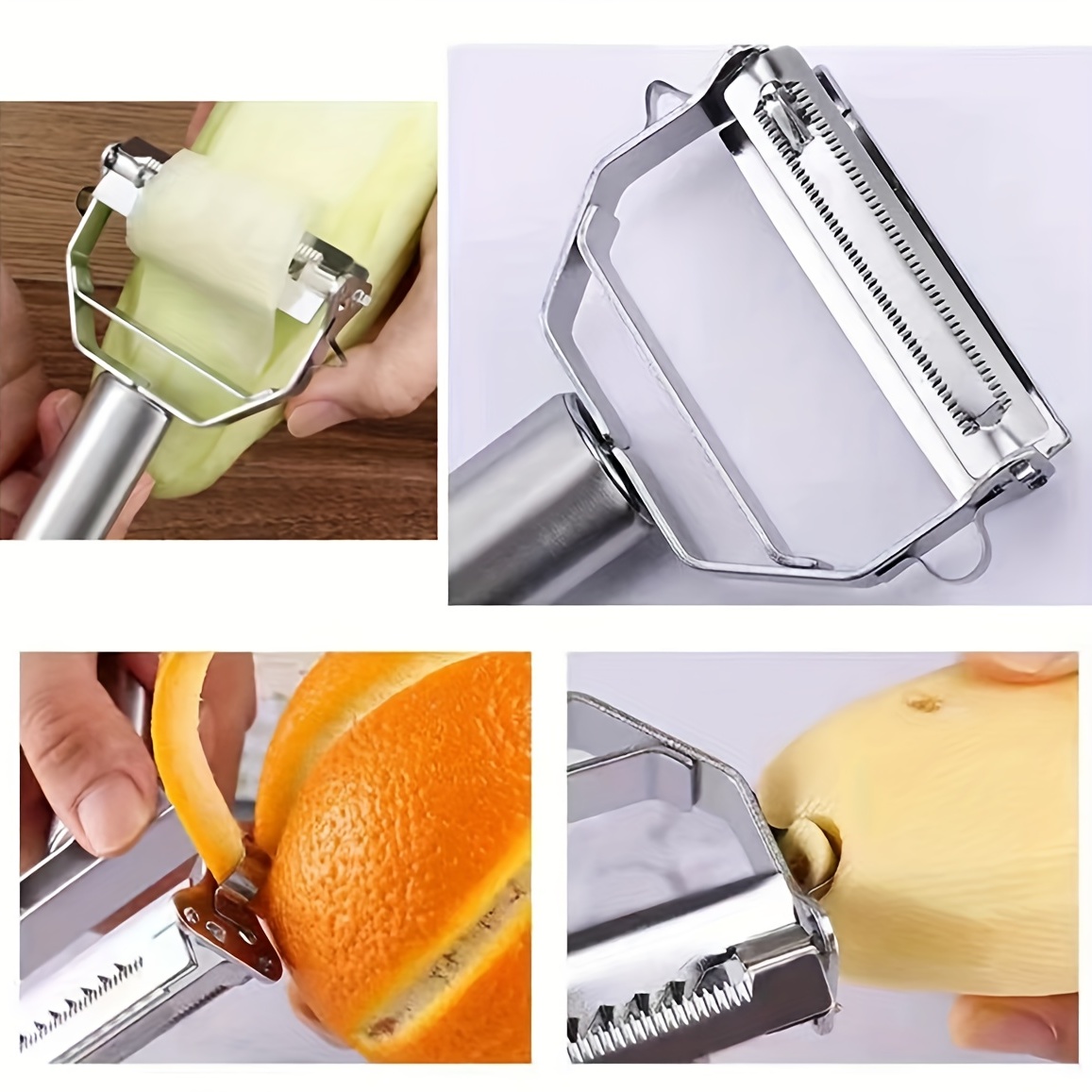 3 In 1 Kitchen Vegetable Peeler Stainless Steel Melon Planer