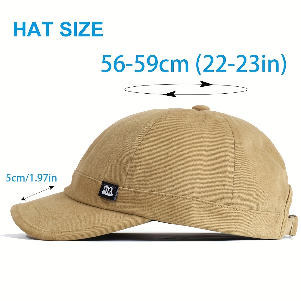 Retro Flip Hat Men's Short Brim Hat Baseball Cap Vintage Casual Work Cap  GreyHot