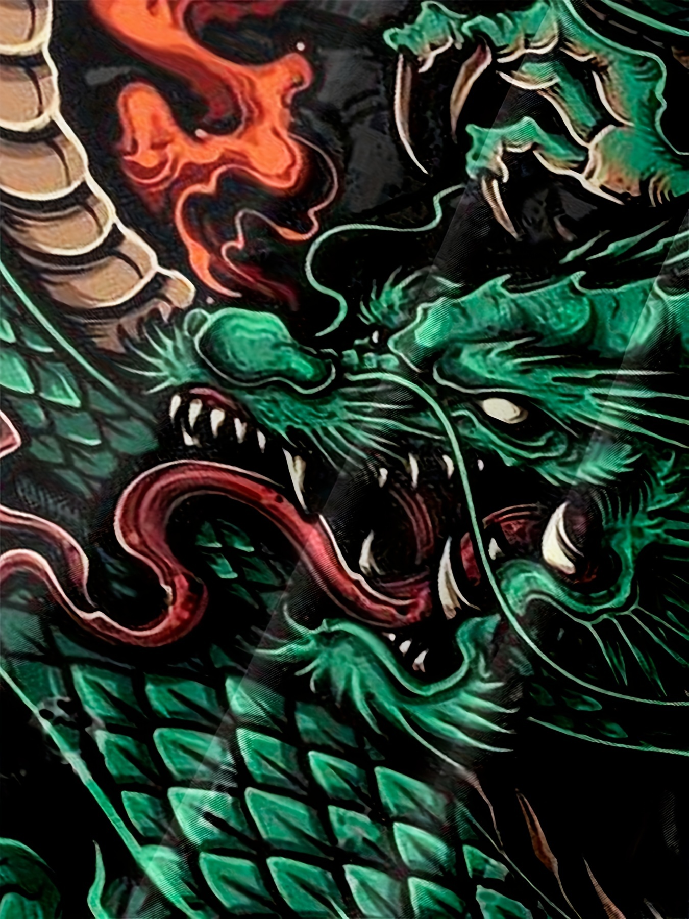 Plus Chinese Dragon Graphic Leggings