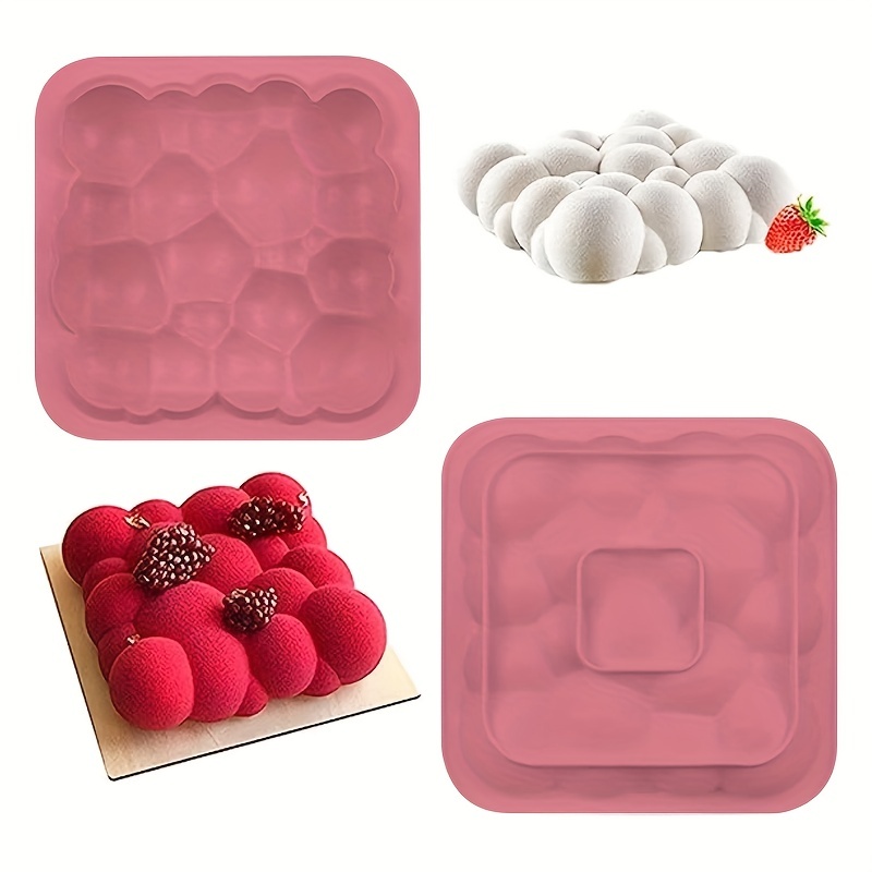 3D Cloud Chocolate Cake Silicone Mold Square Bubble Mousse Baking