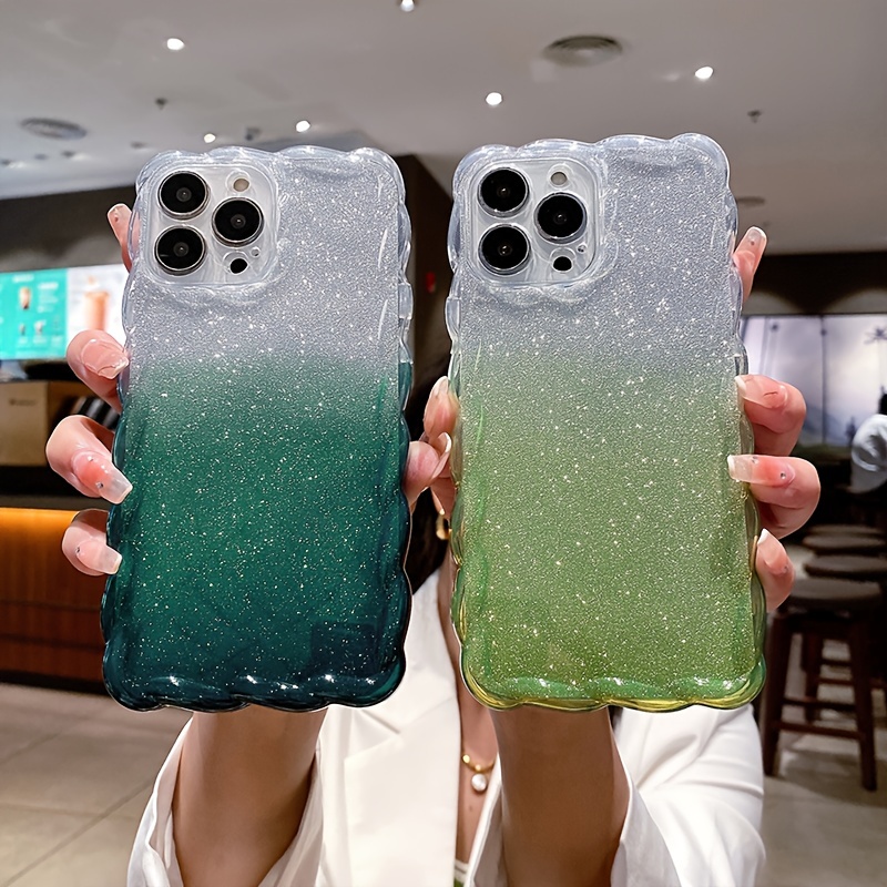 Carcasa Premium Glitter Degradado Verde Plata iPhone 7 / iPhone 8