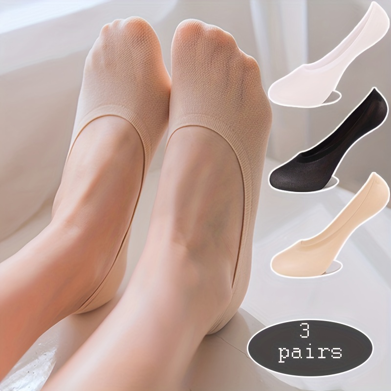 Ladies' Casual Thin Hidden Low Cut Socks [3D Non-Slip Heel]