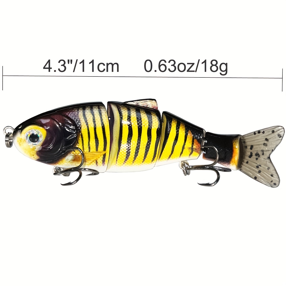 1pc 11cm/18g Multi Jointed Artificial Fishing Lure, 4.33in/0.63oz 6  Segments Bionic Wobbler Hard Bait, Fishing Tackle For Bass