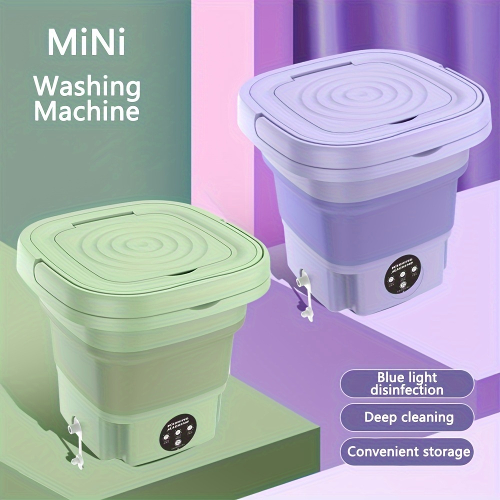 Lavadora plegable para ropa con secadora Cubo lavado para calcetines Ropa  interior Mini lavadora con centrífuga de secado