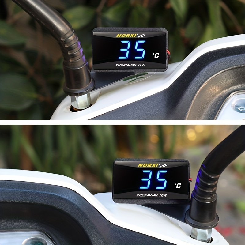 Jauge de température d'eau numérique pour moto Ultra mince DC 12V