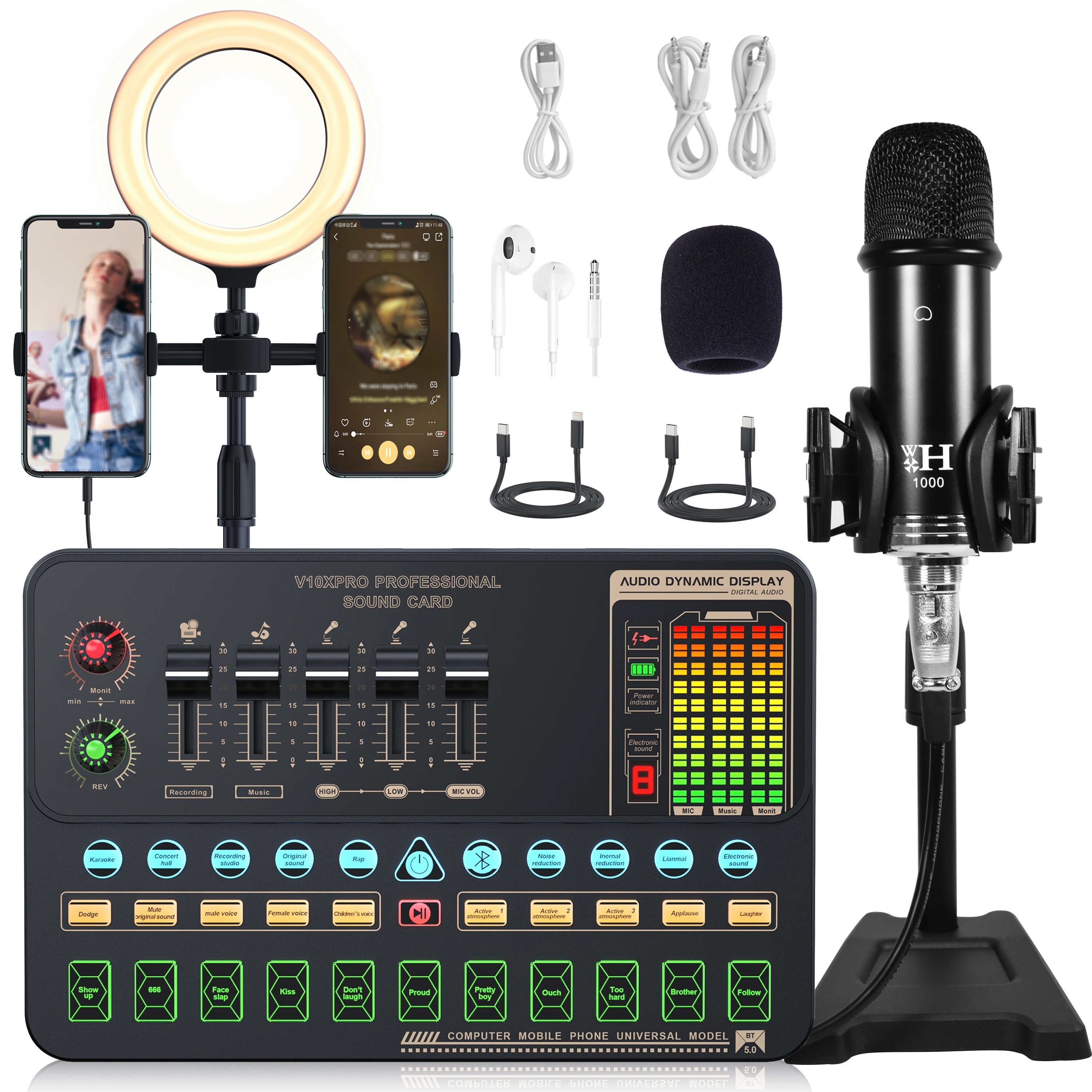 Carte son microphone externe avec équipement de réglage Ensemble audio  studio d'enregistrement professionnel